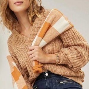Anthropologie S wool blend Honore Sweater camel colour